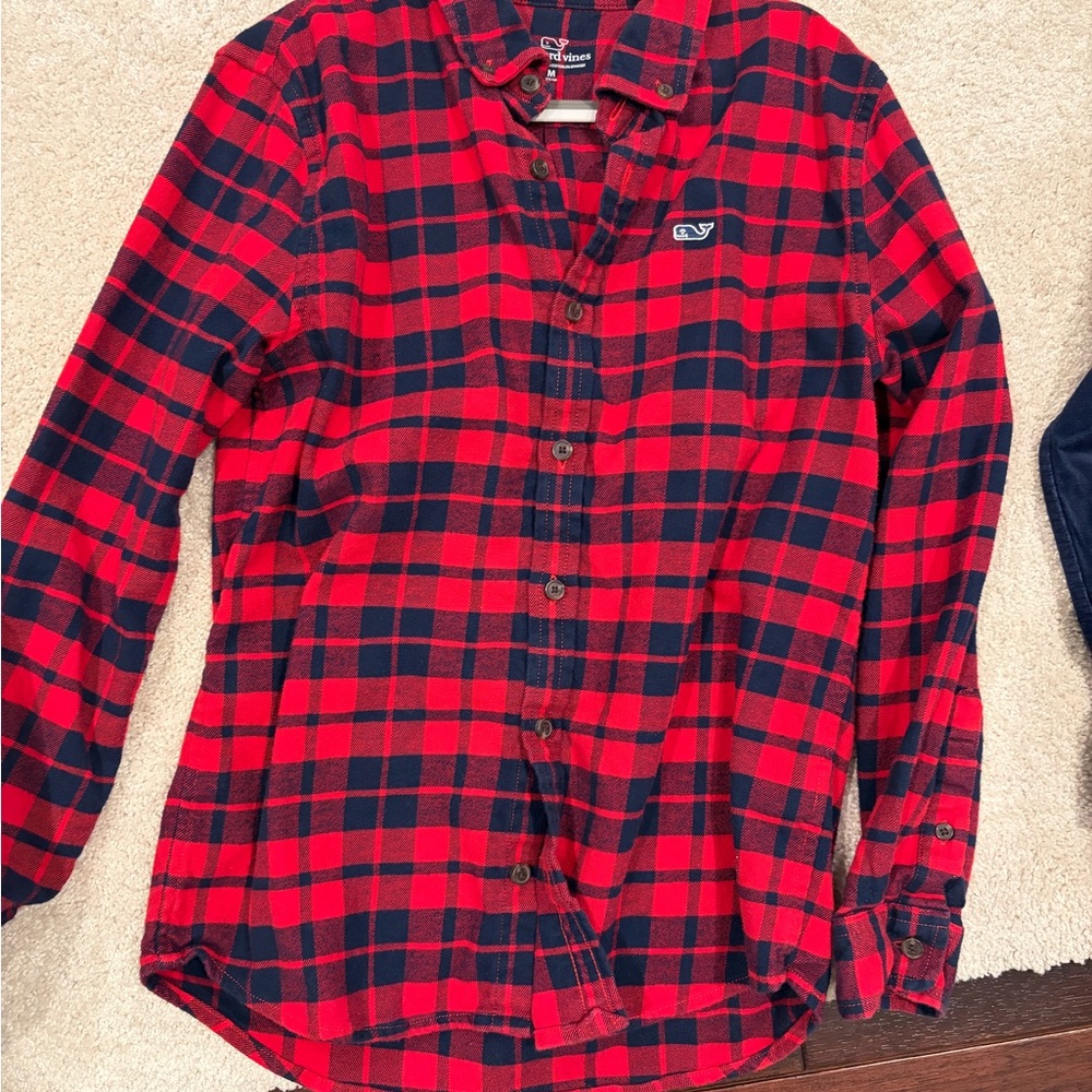 Vineyard Vines Red and Blue Checkered Shirt
